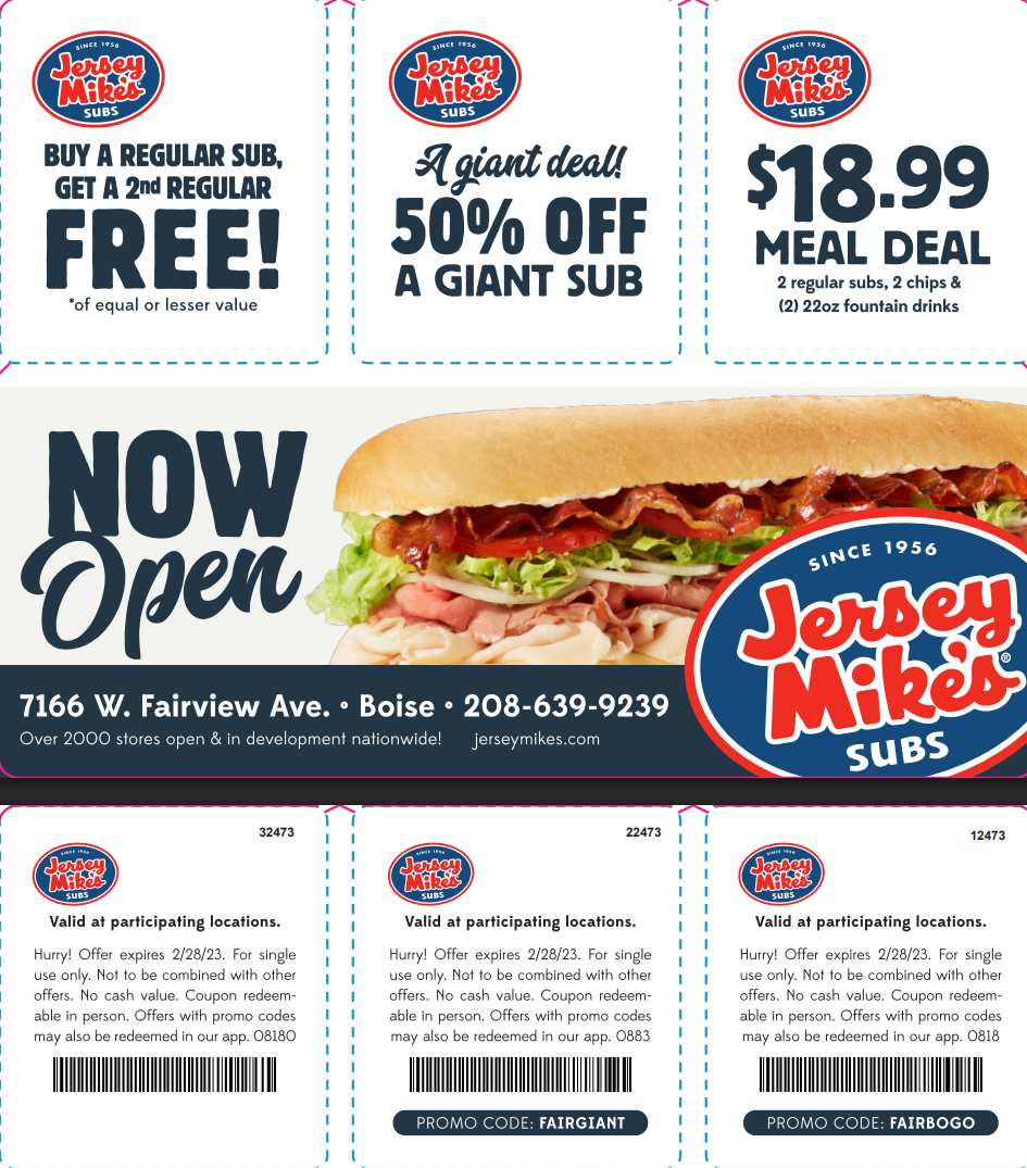 Triadex Jersey Mike's coupon mailer